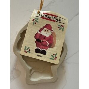 Vtg Sassafras Enterprises Superstone Santa Cookie Ornament Mold 1994 USA Recipes